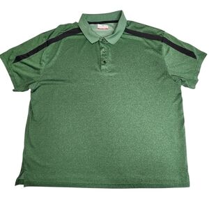 Gland Slam Golf Polo Men 3XB 3XG Heather Green Black Stripe Athleisure